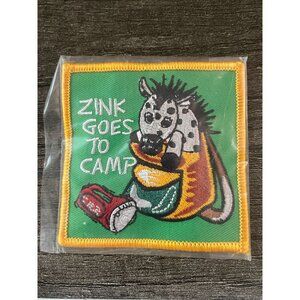 Zink Goes To Camp Patch Zebra Scouts Ranch Badge Backpack Flashlight inclusivity